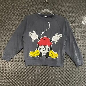 Disney Mickey Mouse Dark Gray Crew Neck Pullover‎ Sweater Kids Youth Size S